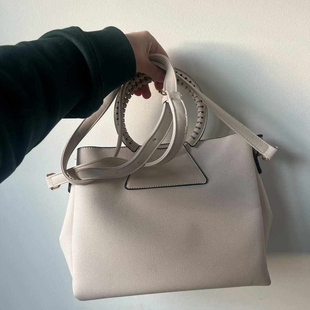 White summer everyday tote bag with strap